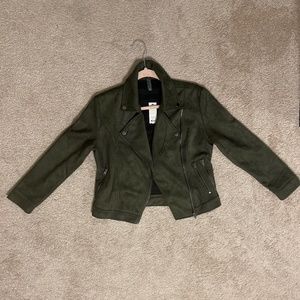 Francesca’s Olive Suede Jacket